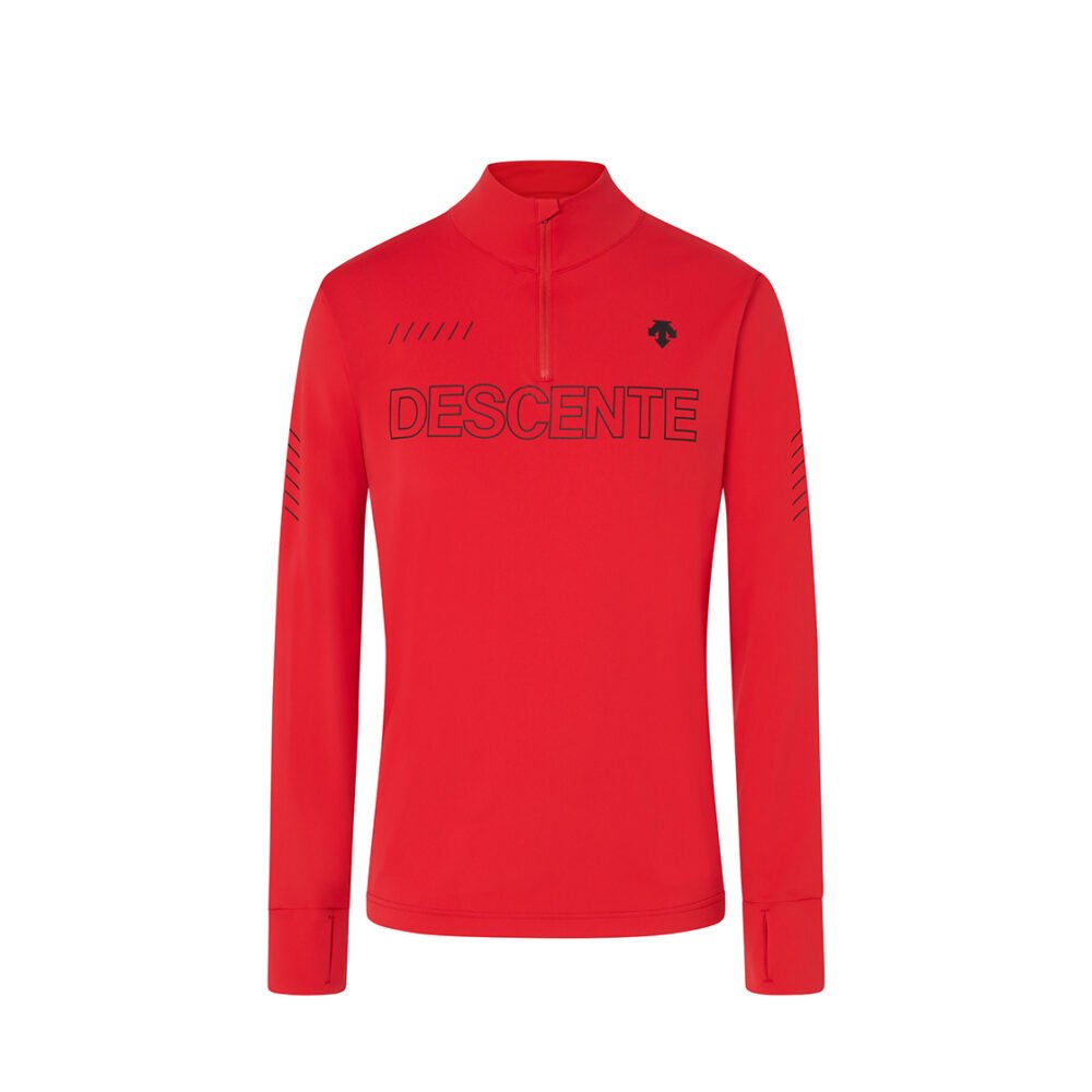 Descente 1/4 Zip T-Neck Men Red Sale